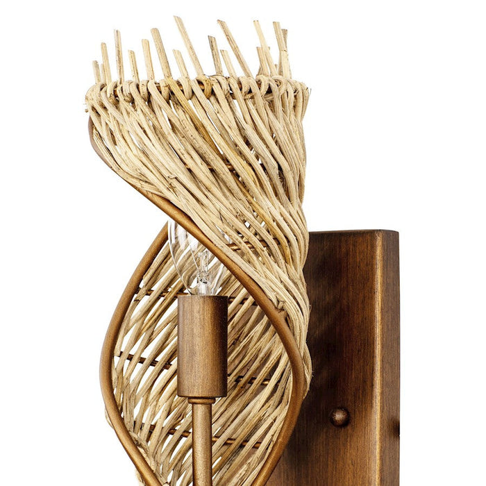 Varaluz Flow 1-Lt Sconce, Baguette/Natural Rattan/Natural