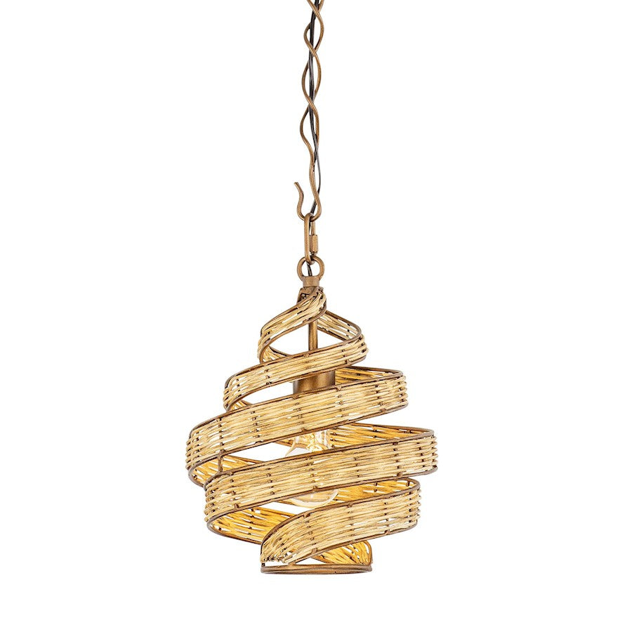 Varaluz Flow 1-Lt Twist Pendant, Baguette/Natural Rattan - 240P01BTR