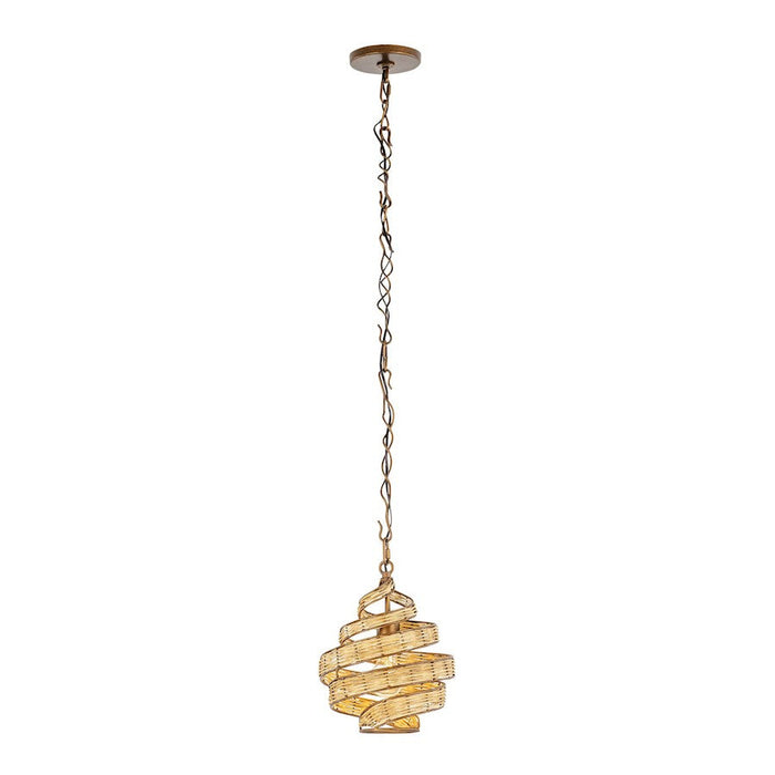 Varaluz Flow Twist Pendant, Baguette/Natural Rattan