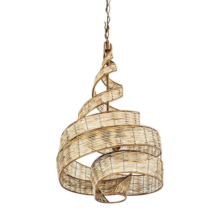 Varaluz Flow Twist Pendant, Baguette/Natural Rattan