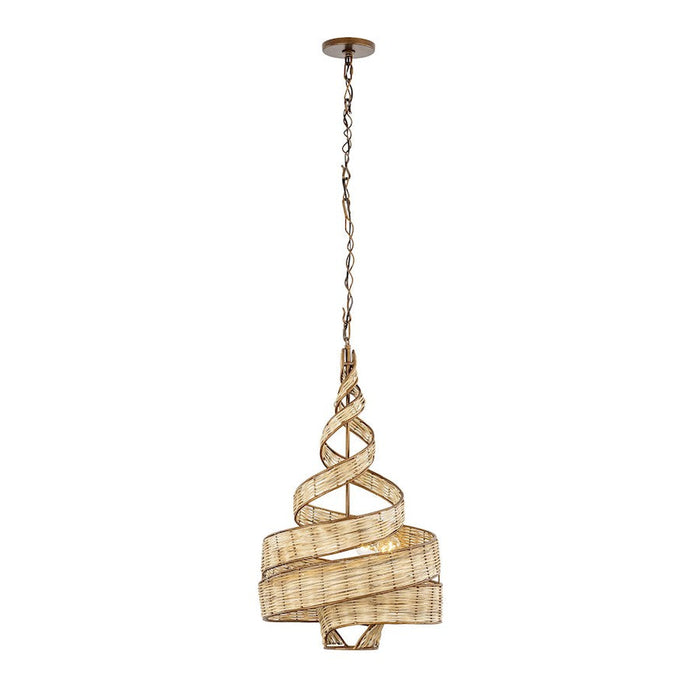 Varaluz Flow Twist Pendant, Baguette/Natural Rattan