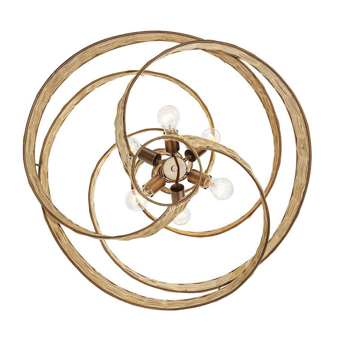 Varaluz Flow 6-Lt Twist Pendant, Baguette/Natural Rattan