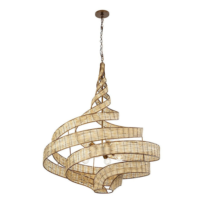 Varaluz Flow Twist Pendant, Baguette/Natural Rattan