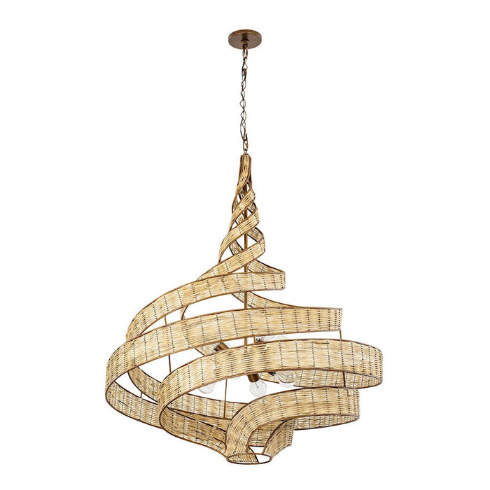 Varaluz Flow Twist Pendant, Baguette/Natural Rattan