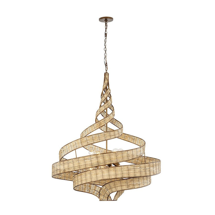 Varaluz Flow Twist Pendant, Baguette/Natural Rattan