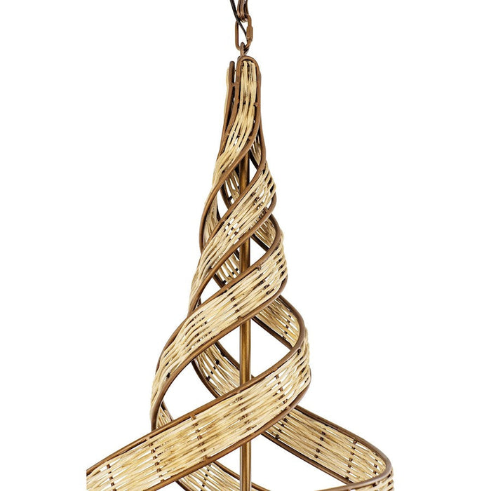 Varaluz Flow Twist Pendant, Baguette/Natural Rattan