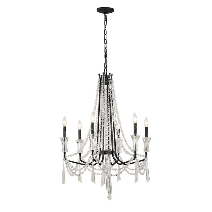 Varaluz Barcelona 6 Light Crystal Chandelier, Onyx - 270C06OX