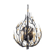 Varaluz Bask 2-Lt Crystal Sconce, Matte Black/French Gold - 271K02MBFG