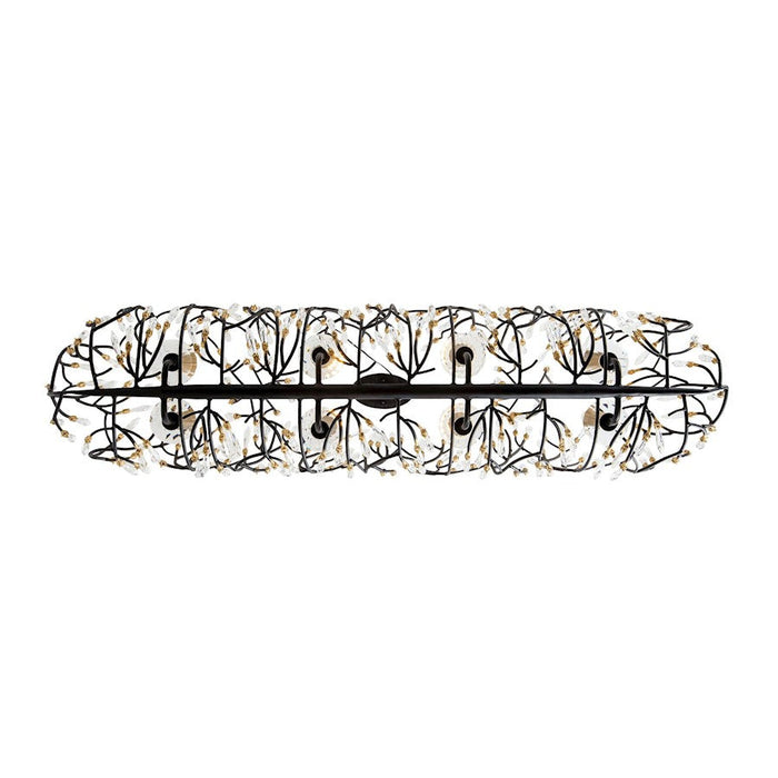 Varaluz Bask Crystal Linear Pendant, Black/Gold/Clear Crystal