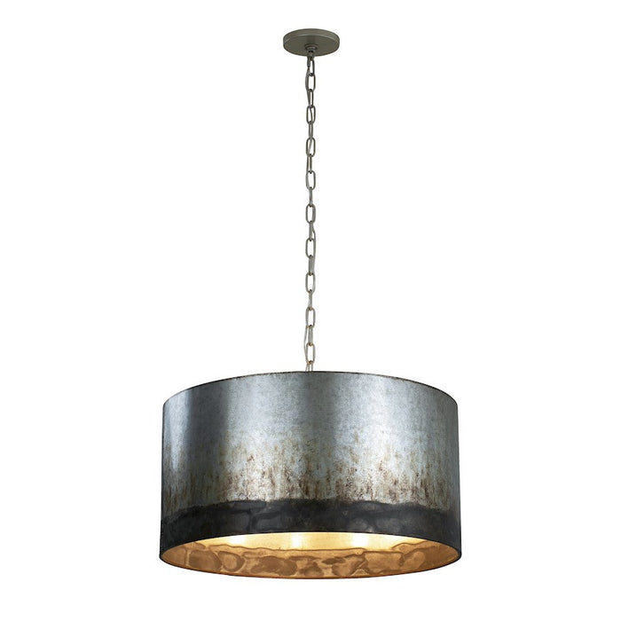 Varaluz Cannery 4-Light Drum Pendant, Ombre Galvanized - 323P04OG