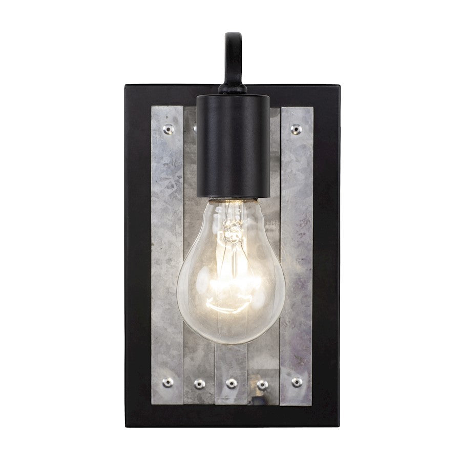 Varaluz Abbey Rose 1-Light Wall, Black/Galvanized - 336W01BL