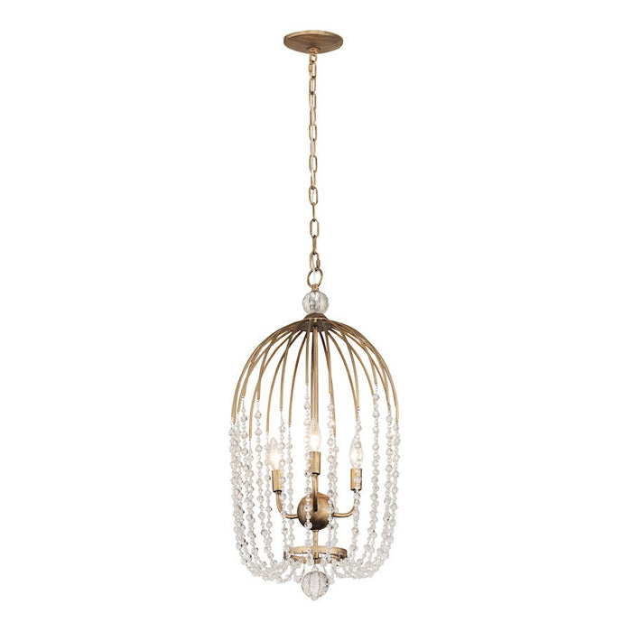 Varaluz Voliere 3 Light Crystal Tall Pendant, Havana Gold - 343F03HG