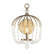 Varaluz Voliere 1 Light Crystal Wall Sconce, Havana Gold - 343W01HG