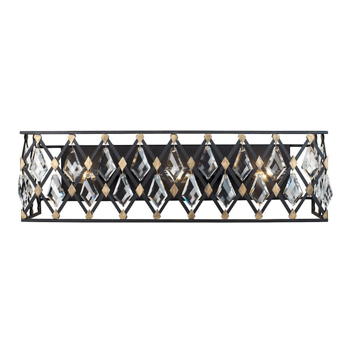 Varaluz Windsor 3 Light Crystal Bath, Carbon/Havana Gold