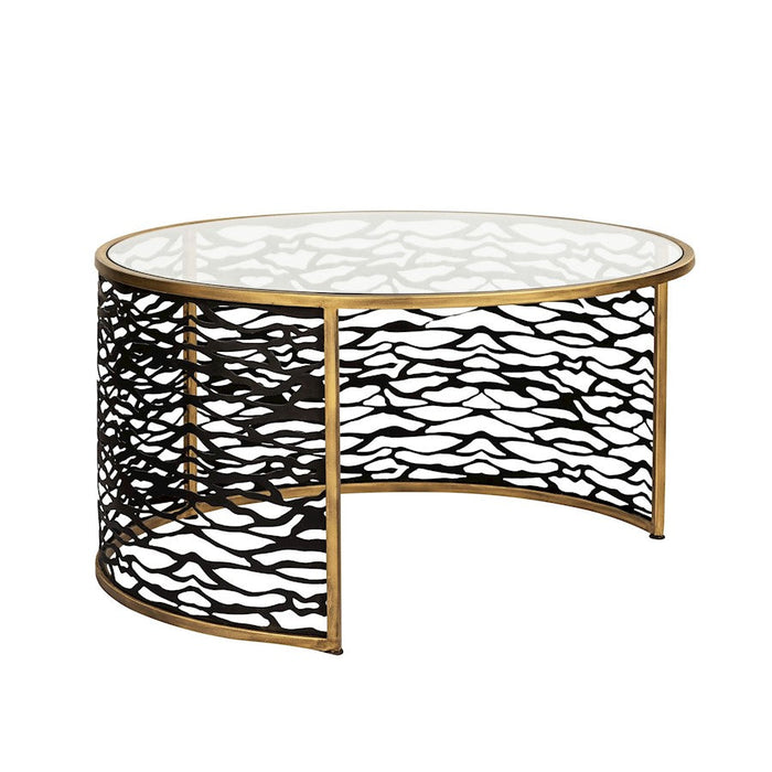 Varaluz Kato Nesting Coffee Table/Ottoman, Havana Gold/Carbon