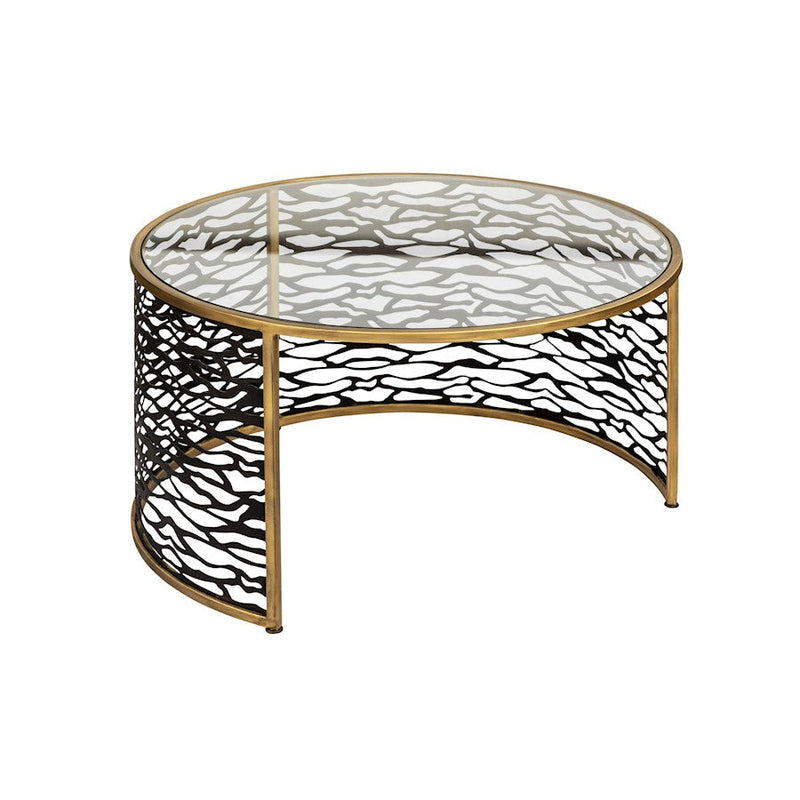 Varaluz Kato Nesting Coffee Table/Ottoman, Havana Gold/Carbon
