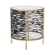 Varaluz Kato End Table, Havana Gold/Carbon - 348TE18HGCB