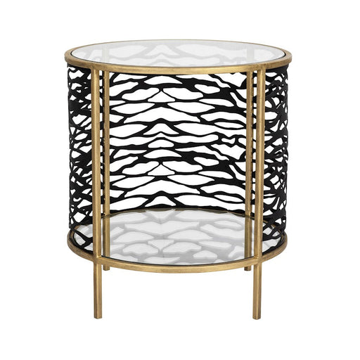 Varaluz Kato End Table, Havana Gold/Carbon
