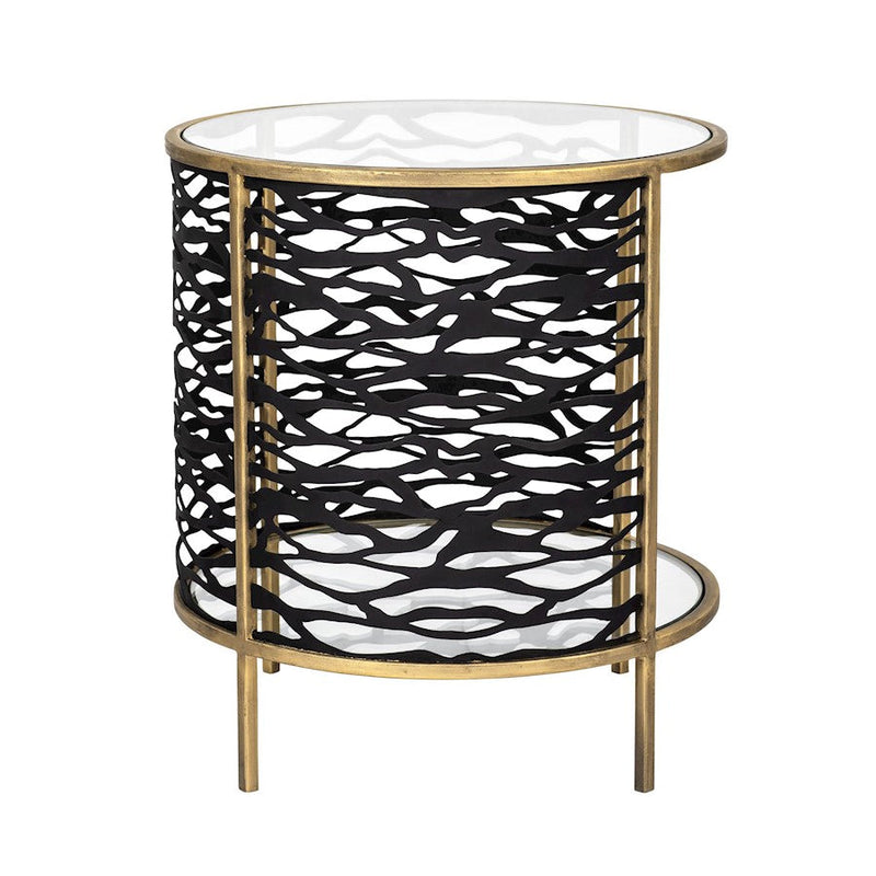 Varaluz Kato End Table, Havana Gold/Carbon