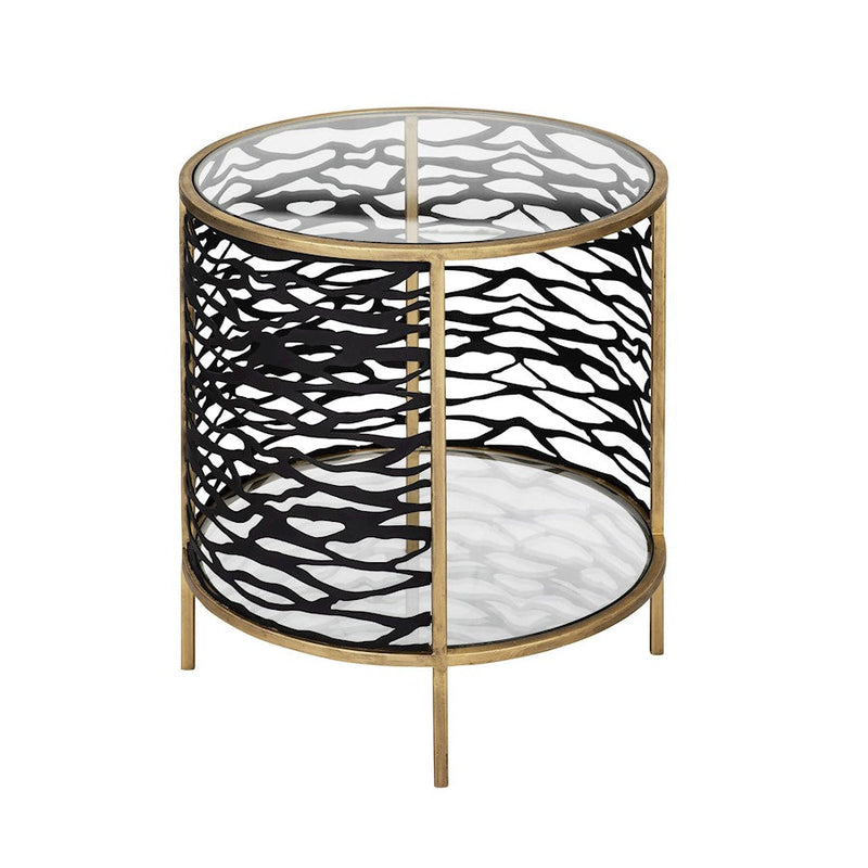 Varaluz Kato End Table, Havana Gold/Carbon