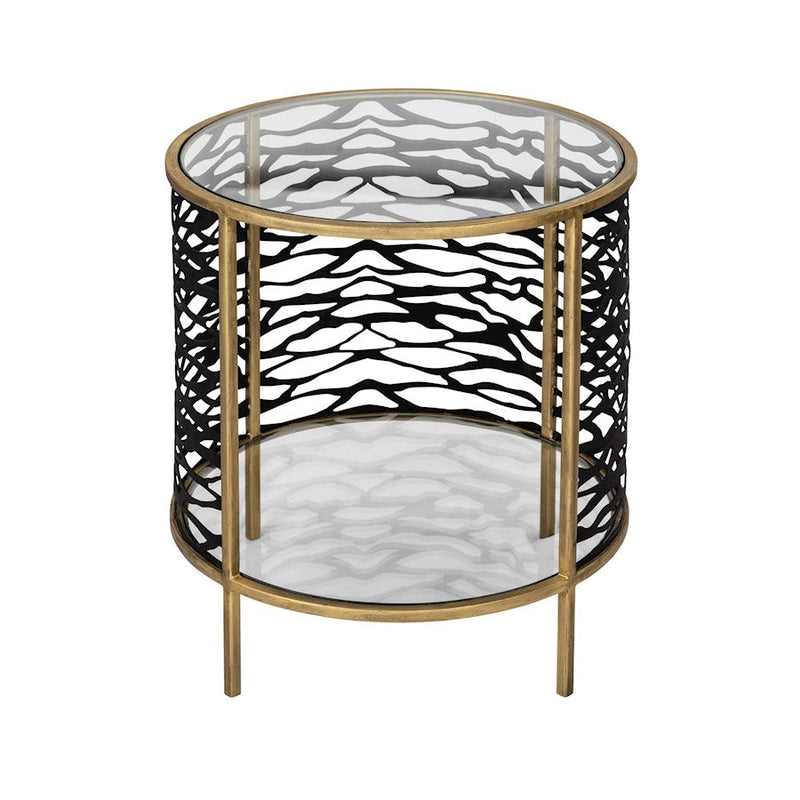 Varaluz Kato End Table, Havana Gold/Carbon