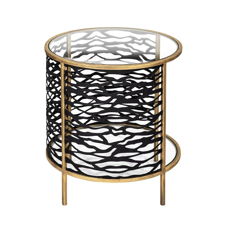 Varaluz Kato End Table, Havana Gold/Carbon