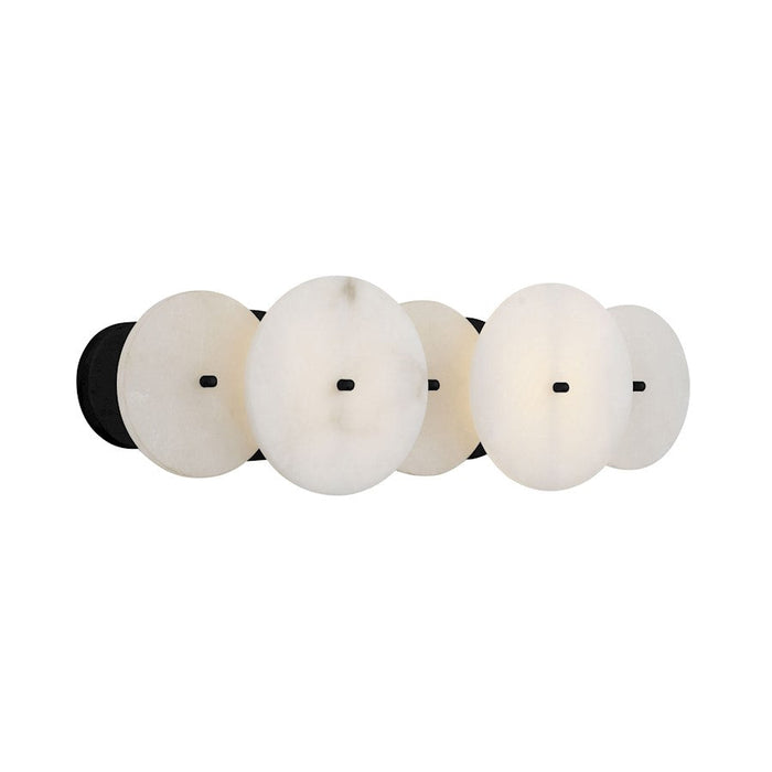 Varaluz Cosmos 2 Light Bath Light, Matte Black/Spanish Alabaster