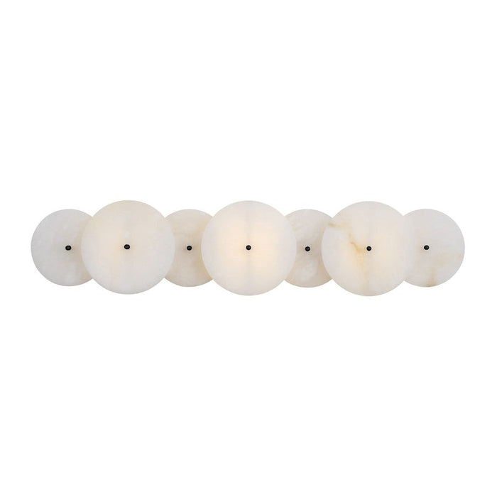 Varaluz Cosmos 3 Light Bath Light, Matte Black/Spanish Alabaster