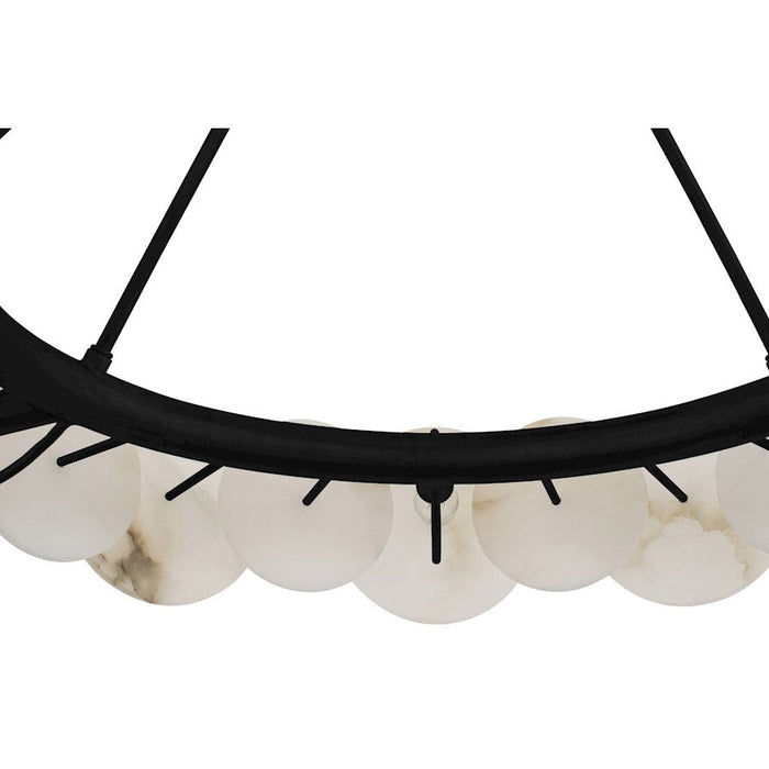 Varaluz Cosmos Chandelier, Matte Black/Spanish Alabaster