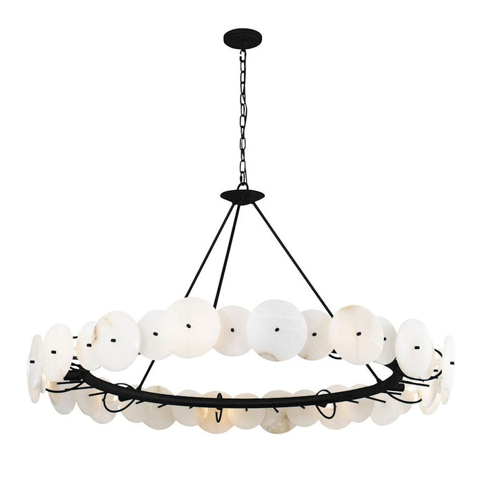 Varaluz Cosmos Chandelier, Matte Black/Spanish Alabaster