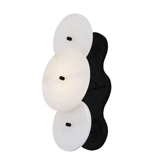 Varaluz Cosmos 1 Light Sconce, Matte Black/Spanish Alabaster - 370W01MB