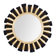 Varaluz Daphne 36 in Wall Mirror, Matte Black/French Gold - 372MI36MBFG