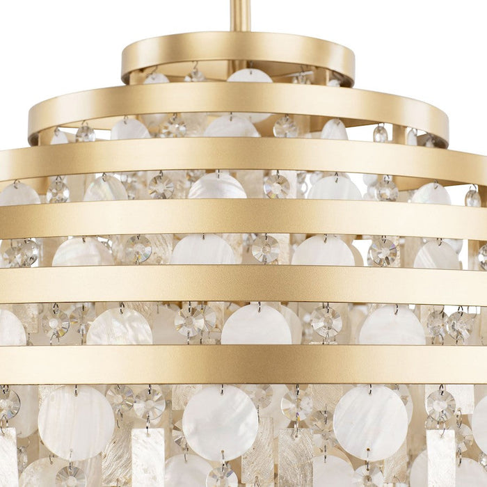 Varaluz Kalani Chandelier, French Gold/Ivory/Clear