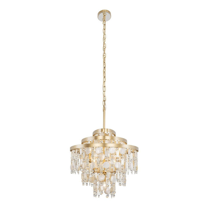 Varaluz Kalani 9-Lt Linear Pendant, French Gold/Ivory/Clear