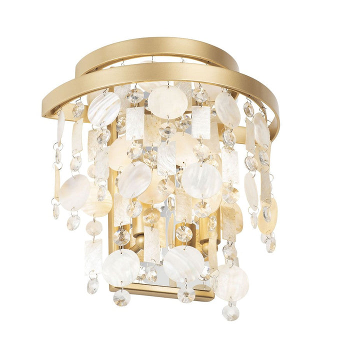 Varaluz Kalani 2-Lt Sconce, French Gold/Ivory/Clear