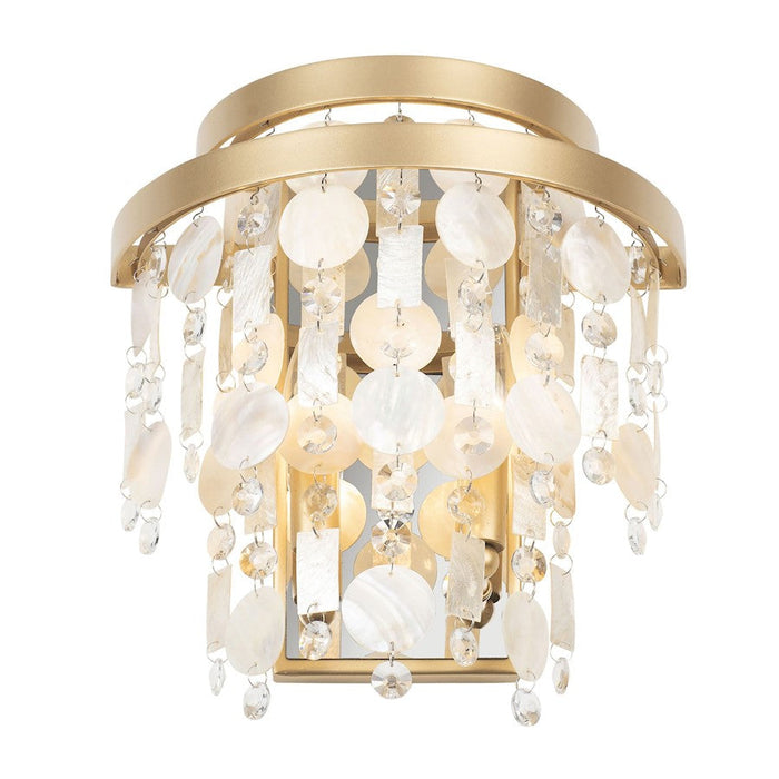 Varaluz Kalani 2-Lt Sconce, French Gold/Ivory/Clear