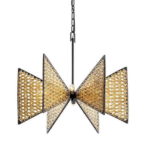 Varaluz Machina 6-Lt Chandelier, Matte Black/Sulihiya - 379C06MBS