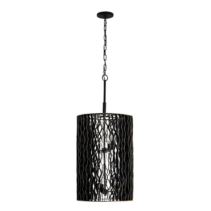 Varaluz Estela 6-Lt Foyer Pendant, Matte Black/French Gold