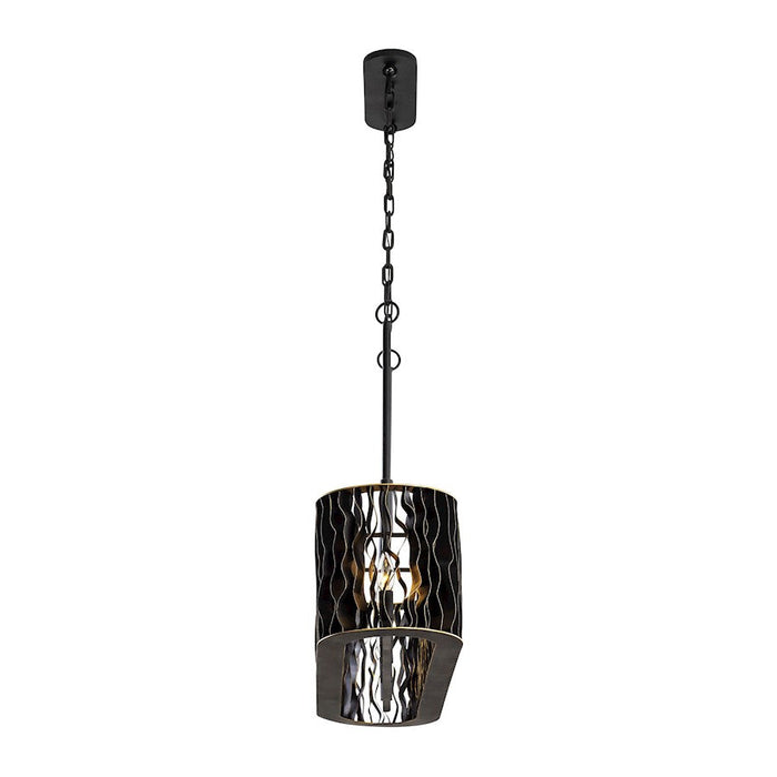 Varaluz Estela 5-Lt Linear Pendant, Matte Black/French Gold