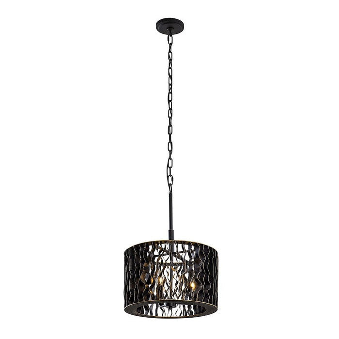 Varaluz Estela 3-Lt Convertible Pendant/Semi-Flush, Black/Gold