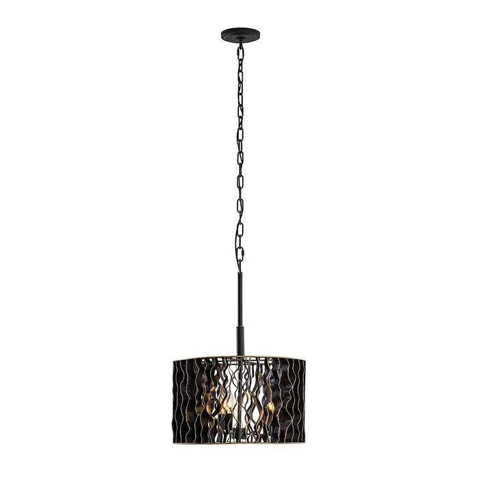 Varaluz Estela 3-Lt Convertible Pendant/Semi-Flush, Black/Gold