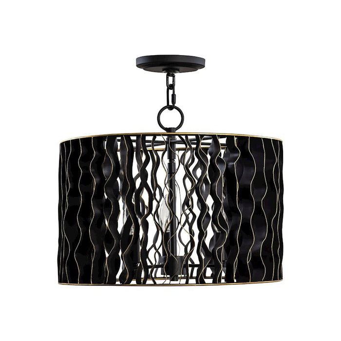 Varaluz Estela 3-Lt Convertible Pendant/Semi-Flush, Black/Gold