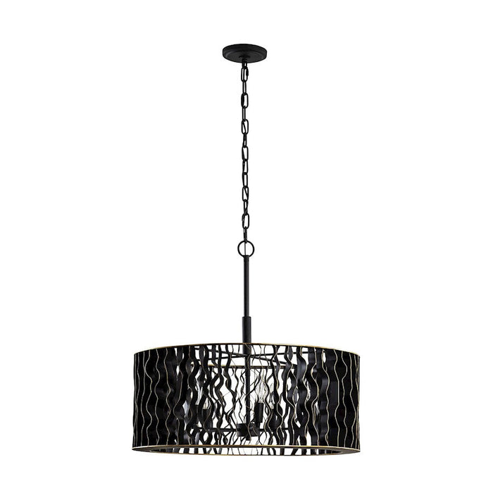 Varaluz Estela 5-Lt Linear Pendant, Matte Black/French Gold