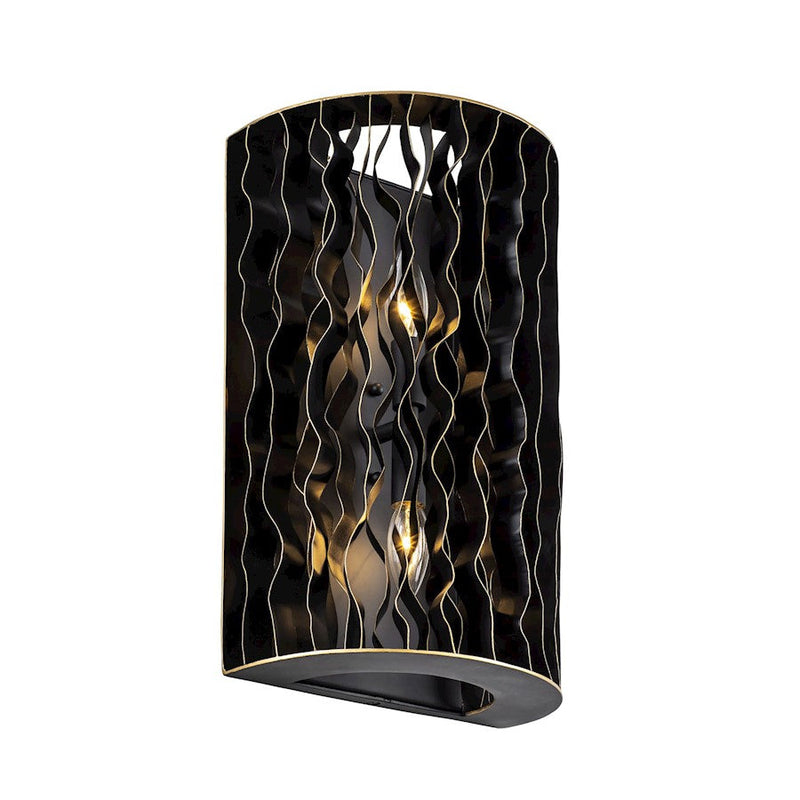 Varaluz Estela 2-Lt Sconce, Matte Black/French Gold