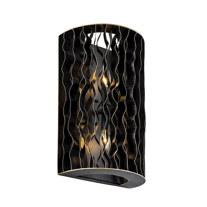 Varaluz Estela 2-Lt Sconce, Matte Black/French Gold