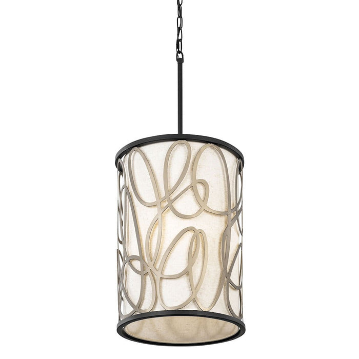 Varaluz Scribble 6-Lt Foyer Pendant, Matte Black/Artifact/Taupe - 381F06MBAR