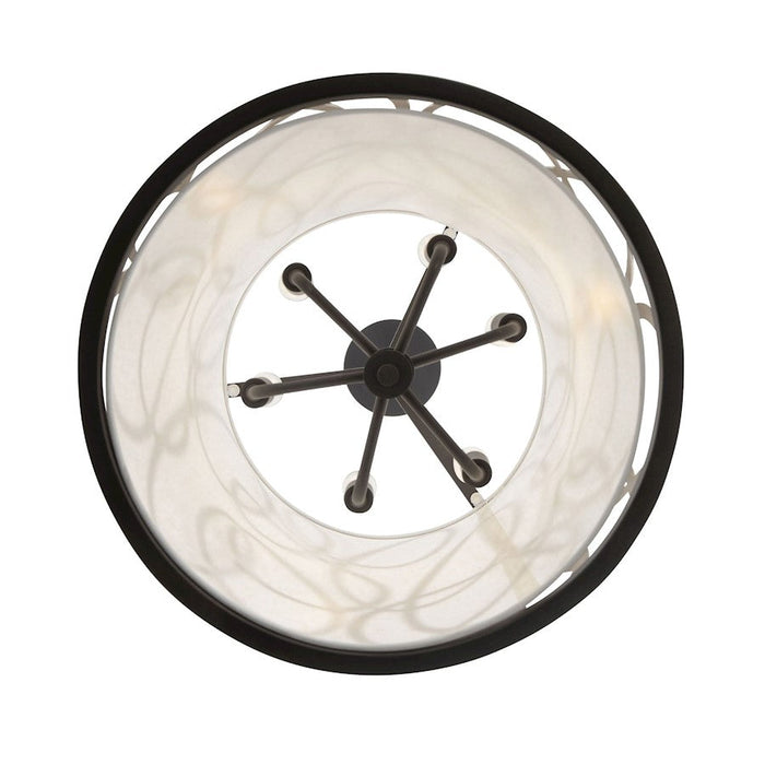 Varaluz Scribble 6-Lt Foyer Pendant, Matte Black/Artifact/Taupe