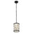 Varaluz Scribble 1-Lt Mini Pendant, Matte Black/Artifact/Taupe