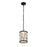 Varaluz Scribble 1-Lt Mini Pendant, Matte Black/Artifact/Taupe