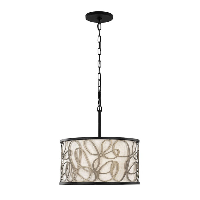 Varaluz Scribble Convertible Pendant/Semi-Flush, Bk/Art/Taupe